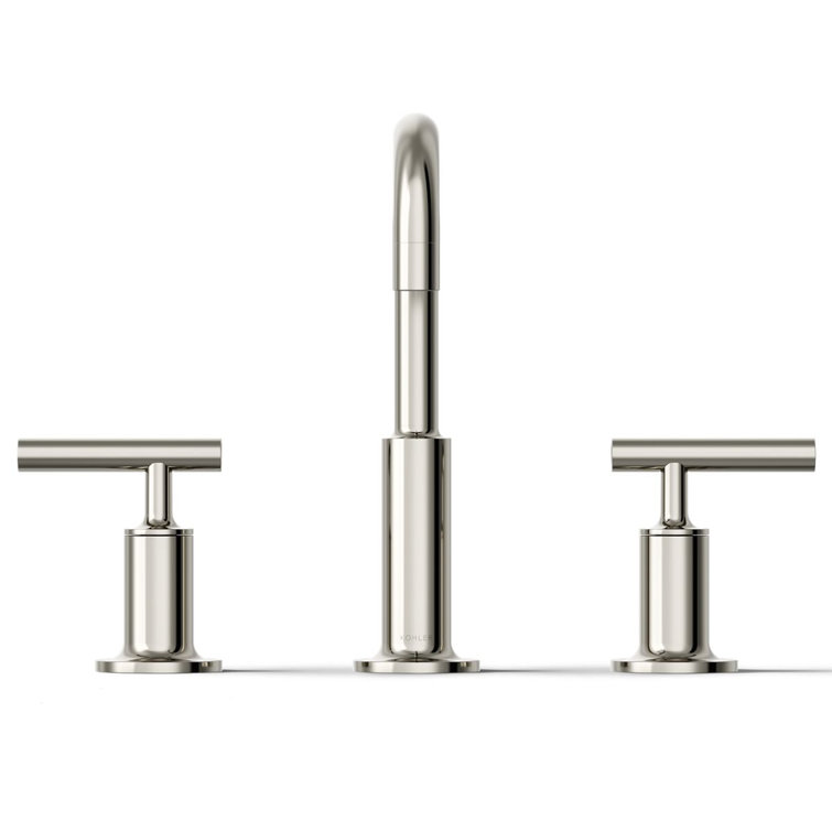 Purist Polished Nickel 8" Widespread Lavatory Faucet with Low Lever Handles