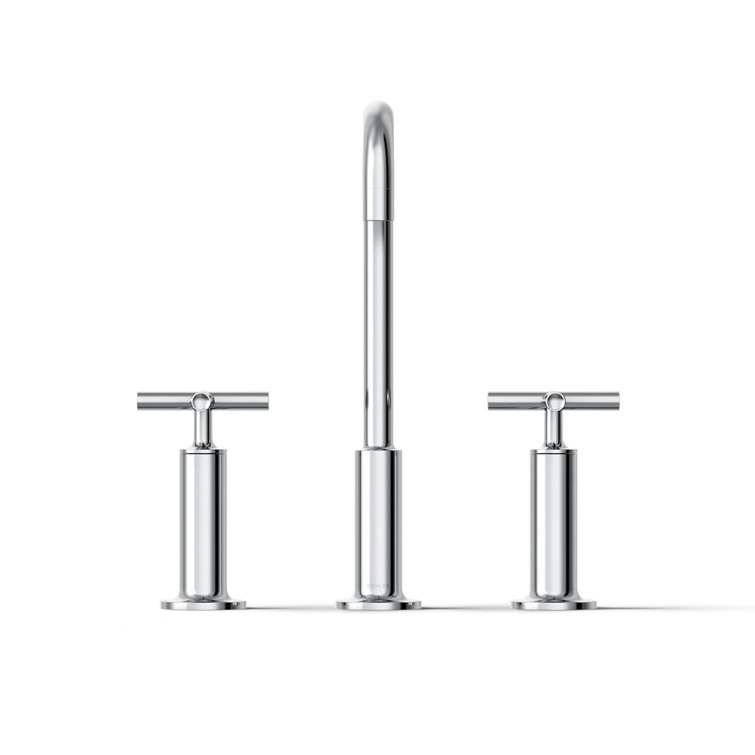 Purist High Gooseneck Chrome Faucet with Cross Handles