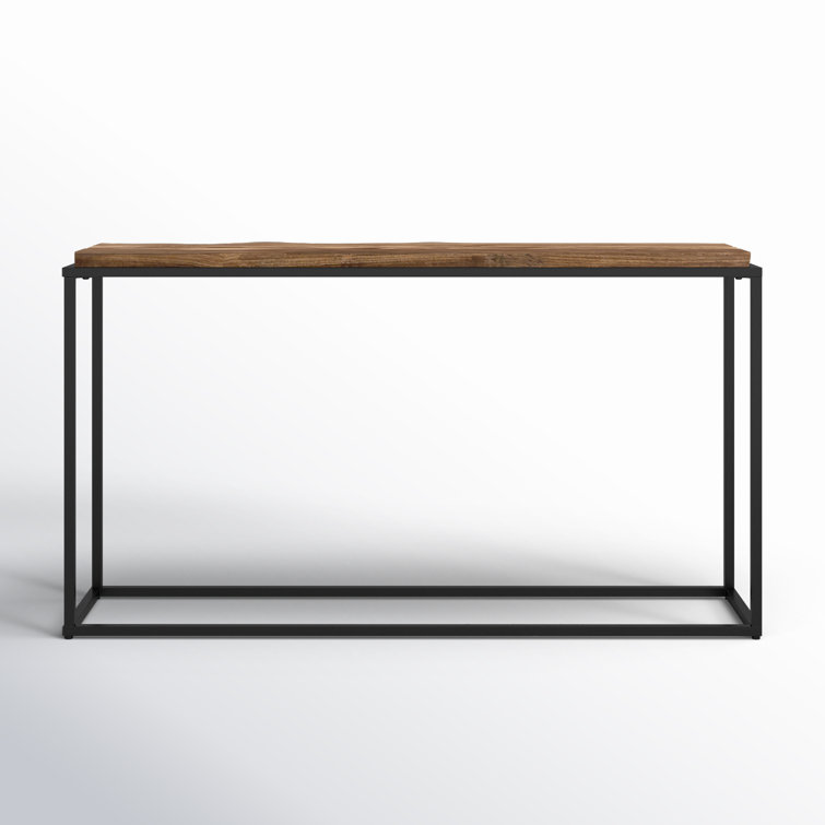 Averly 54'' Natural Wood and Black Metal Console Table