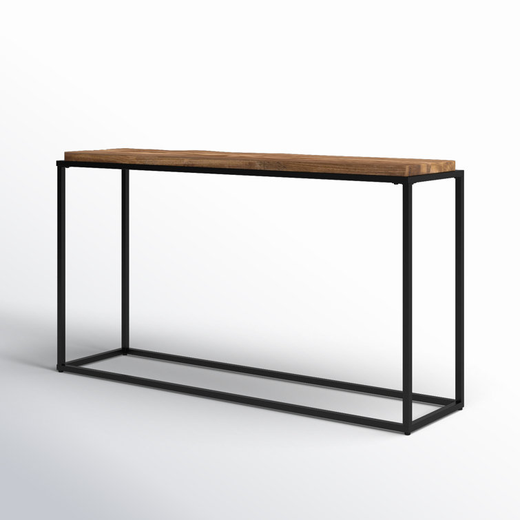 Averly 54'' Natural Wood and Black Metal Console Table