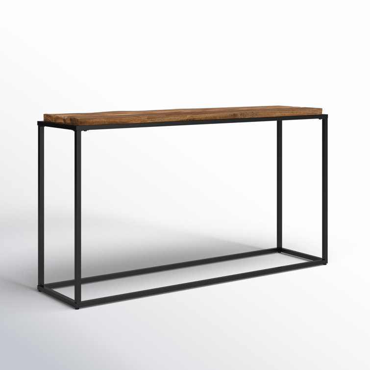 Averly 54'' Natural Wood and Black Metal Console Table