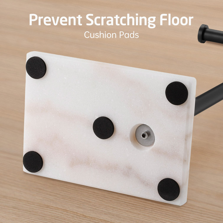 Matte Black Stainless Steel Freestanding Toilet Paper Holder with Marble Base