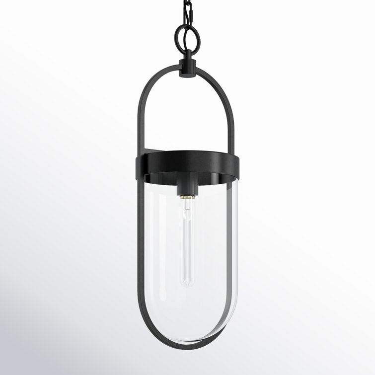 Roselyn Aged Iron Single Light Glass Pendant
