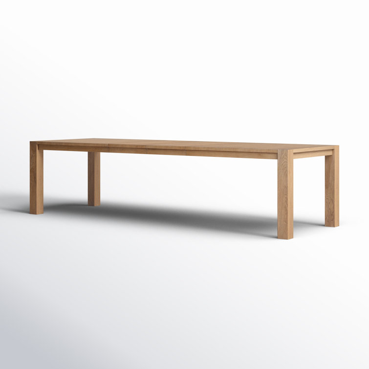 Natural Oak Extendable Rectangular Dining Table for Ten