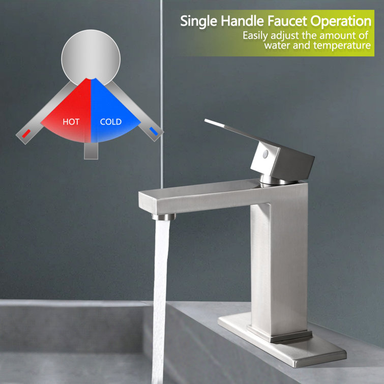 Brushed Nickel Single Handle Stainless Steel Bathroom Faucet