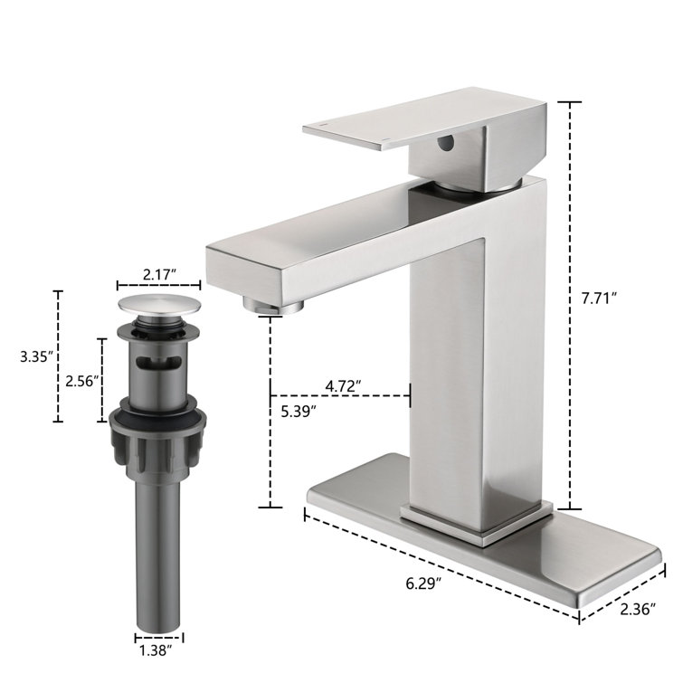 Brushed Nickel Single Handle Stainless Steel Bathroom Faucet