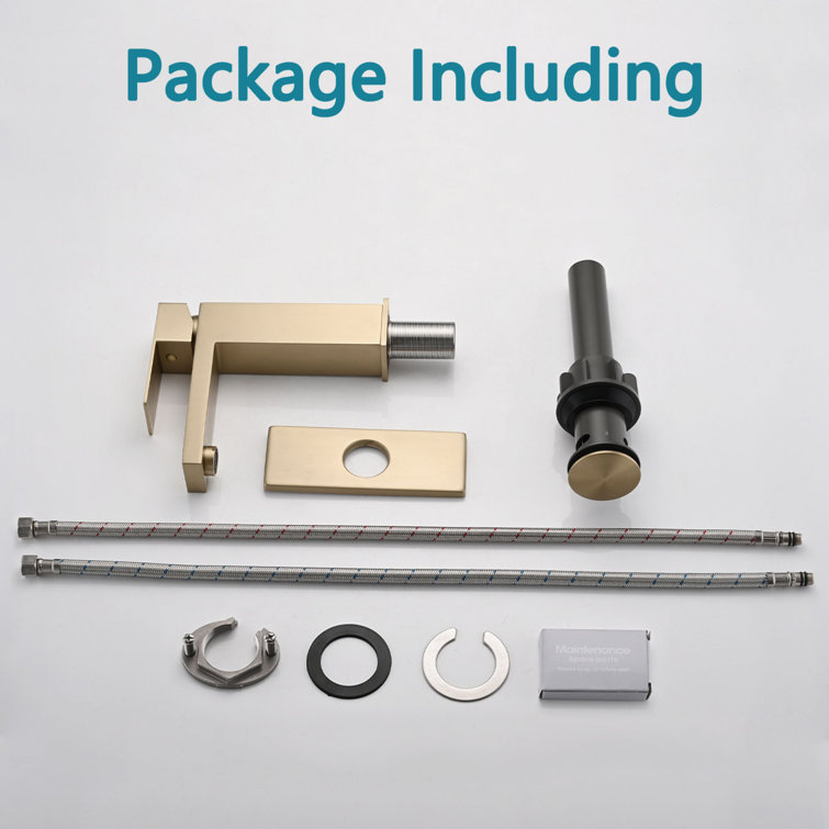 Brushed Gold Stainless Steel Single Handle Bathroom Faucet