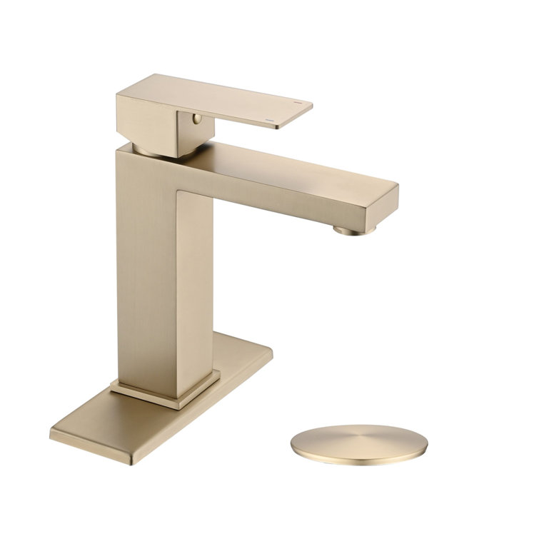 Brushed Gold Stainless Steel Single Handle Bathroom Faucet