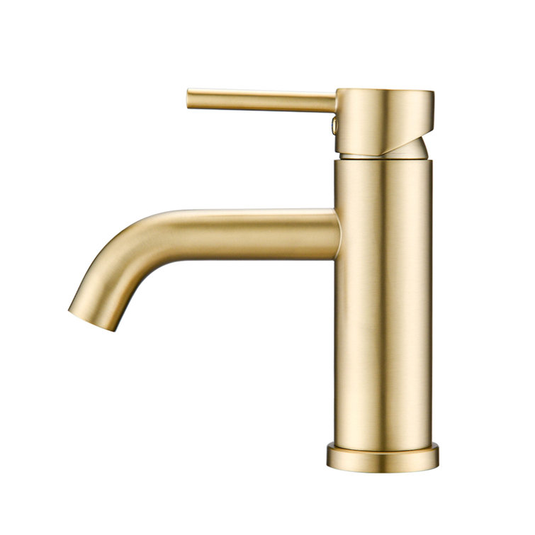 Brushed Gold Stainless Steel Single Handle Bathroom Faucet