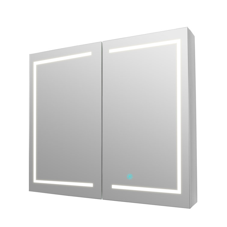 48'' Wide White LED Wall Mounted Medicine Cabinet with Mirror