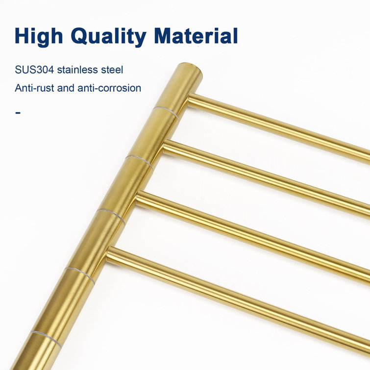 42" Gold Freestanding Swivel Towel Rack with Marble Base