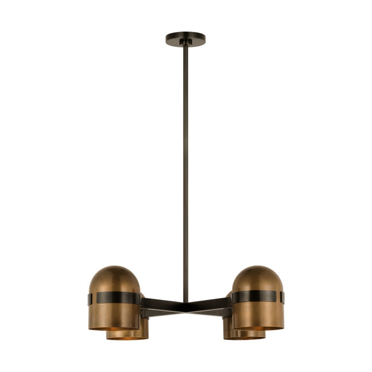 Octavia 4-Light Blackened Bronze and Brass LED Chandelier