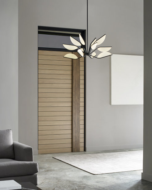 Matte Black 38-Inch Acrylic LED Chandelier