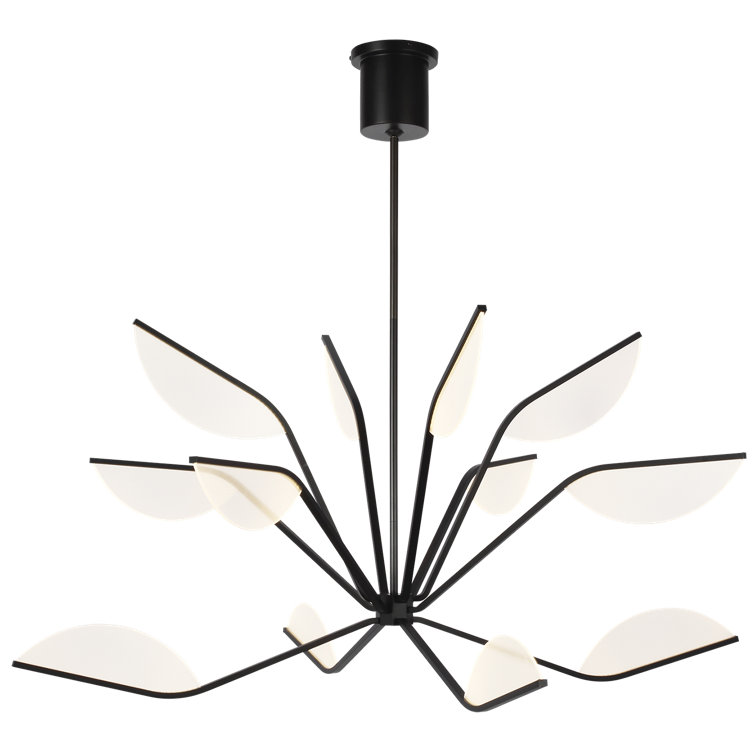 Matte Black Acrylic Modern Geometric Chandelier with LED Light