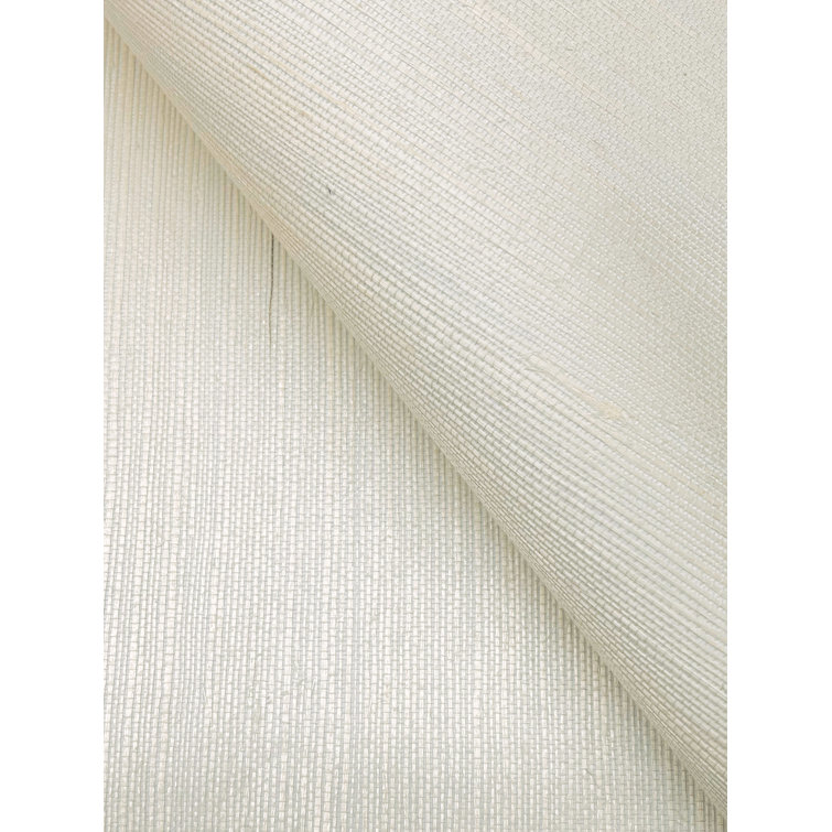 White Self-Adhesive Grasscloth Peel and Stick Wallpaper