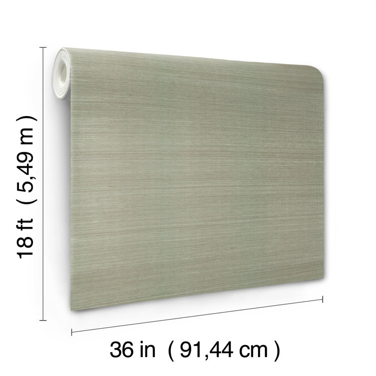 Pine Green Self-Adhesive Grasscloth Wallpaper Roll
