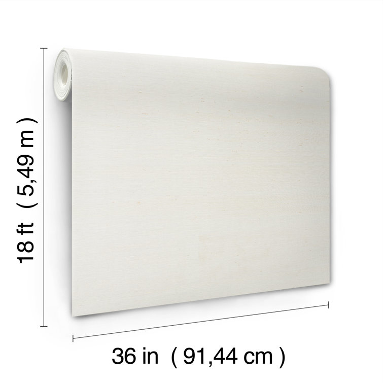 White Self-Adhesive Grasscloth Peel and Stick Wallpaper
