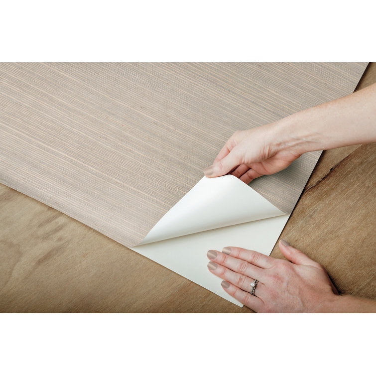 Warm Grey Self-Adhesive Grasscloth Wallpaper Roll