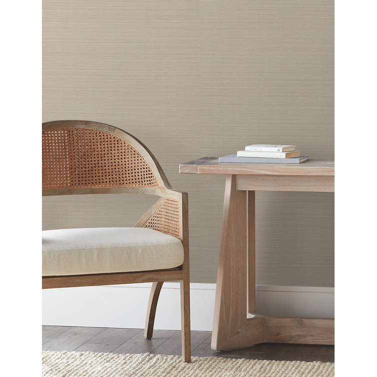 Warm Grey Self-Adhesive Grasscloth Wallpaper Roll