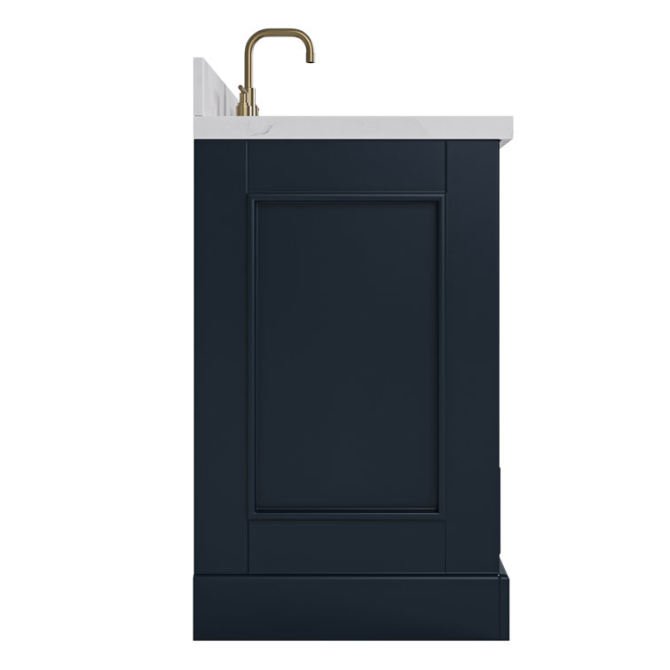 Midnight Blue 42" Single Bathroom Vanity with Carrara Marble Top