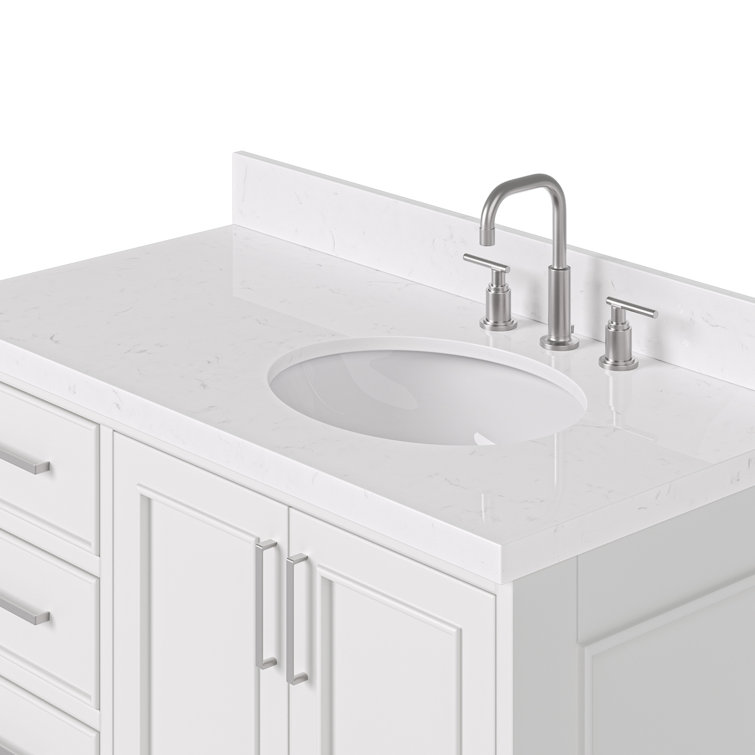 Stafford 42" White Freestanding Single Bathroom Vanity with Quartz Top
