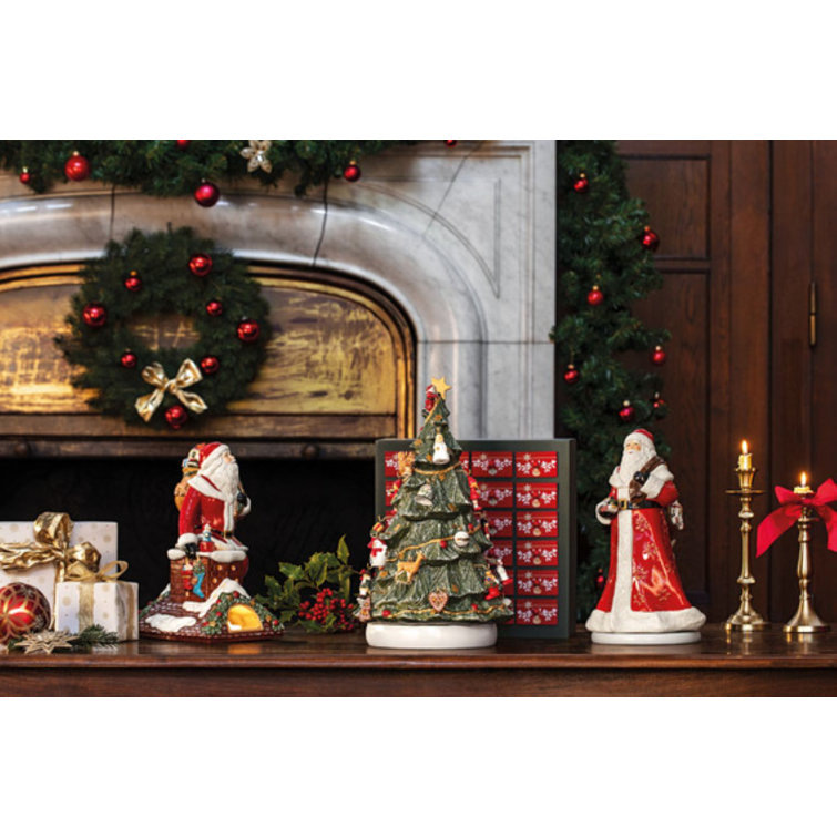 Nostalgic Melody Porcelain Rotating Santa Music Figurine