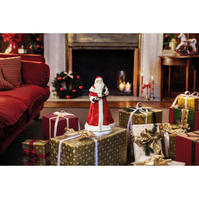 Nostalgic Melody Porcelain Rotating Santa Music Figurine