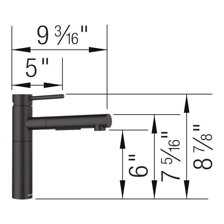 Matte Black Brass Low Arc Pull-Out Kitchen Faucet
