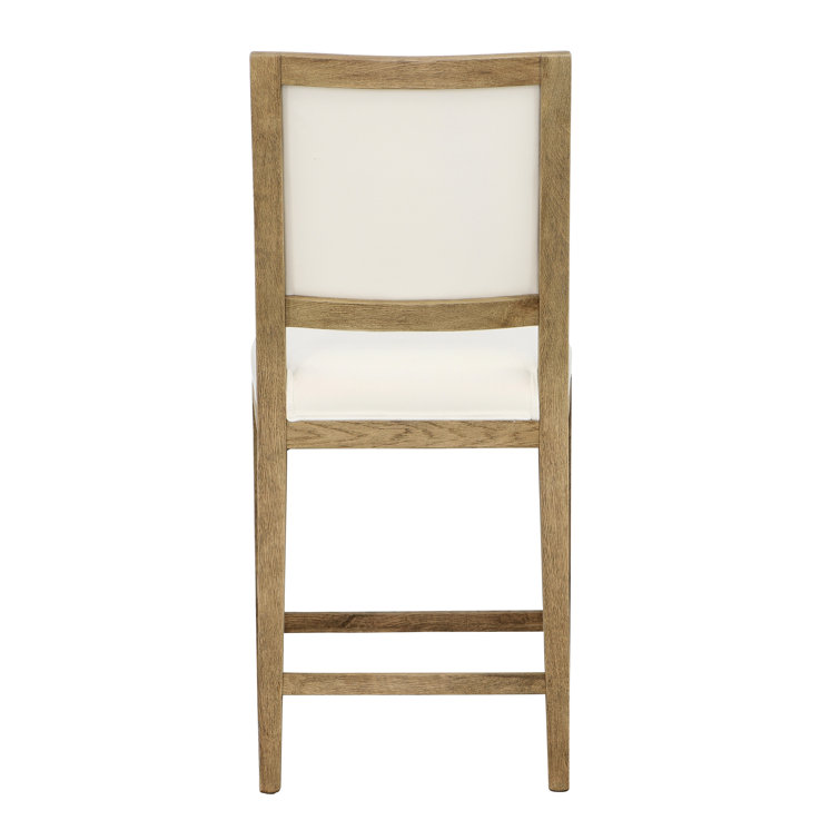 Croft 40" Tall White Upholstered Oak Wood Counter Stool