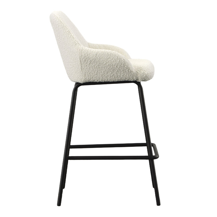 Rachel 39" White Upholstered Metal Counter Stool