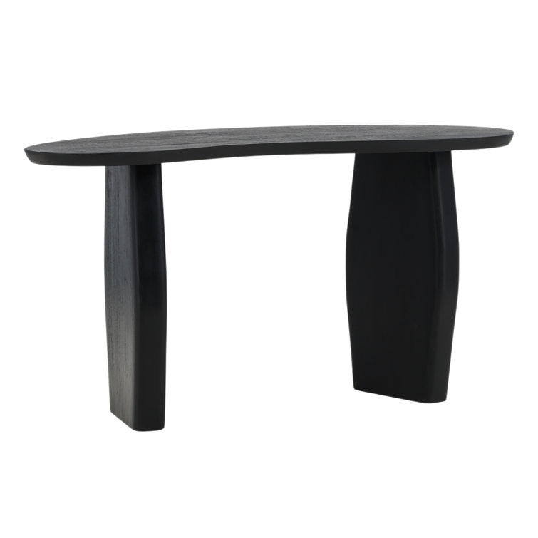 Jenny 58" Black Mango Wood Oval Console Table