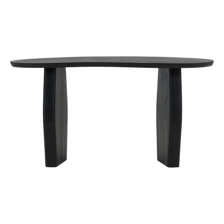 Jenny 58" Black Mango Wood Oval Console Table