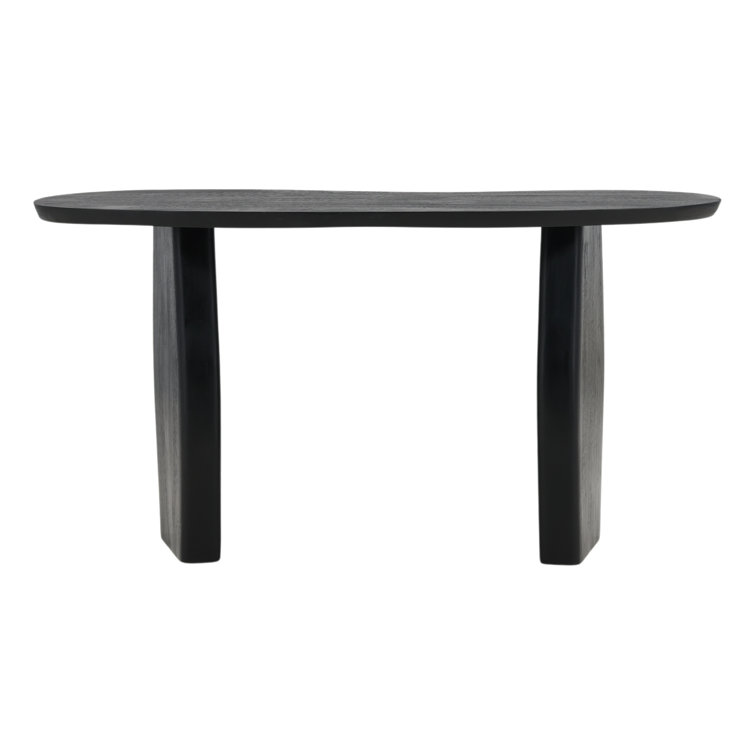 Jenny 58" Black Mango Wood Oval Console Table