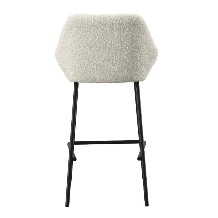 Rachel 39" White Upholstered Metal Counter Stool