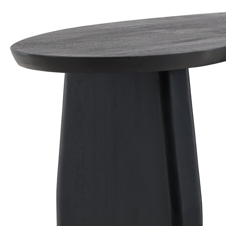 Jenny 58" Black Mango Wood Oval Console Table