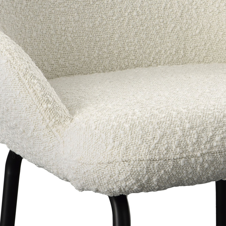 Rachel 39" White Upholstered Metal Counter Stool