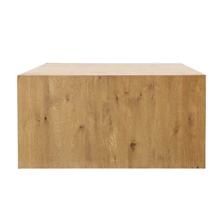 Almanza 59" Natural Solid Oak Rectangular Coffee Table