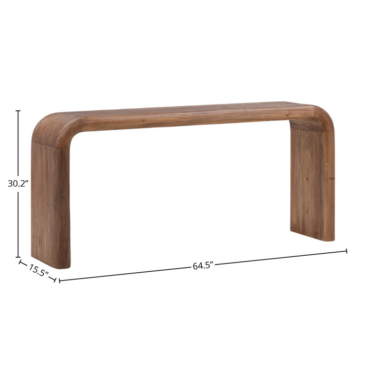Alaina 65" Medium Brown Solid Wood Rectangular Console Table