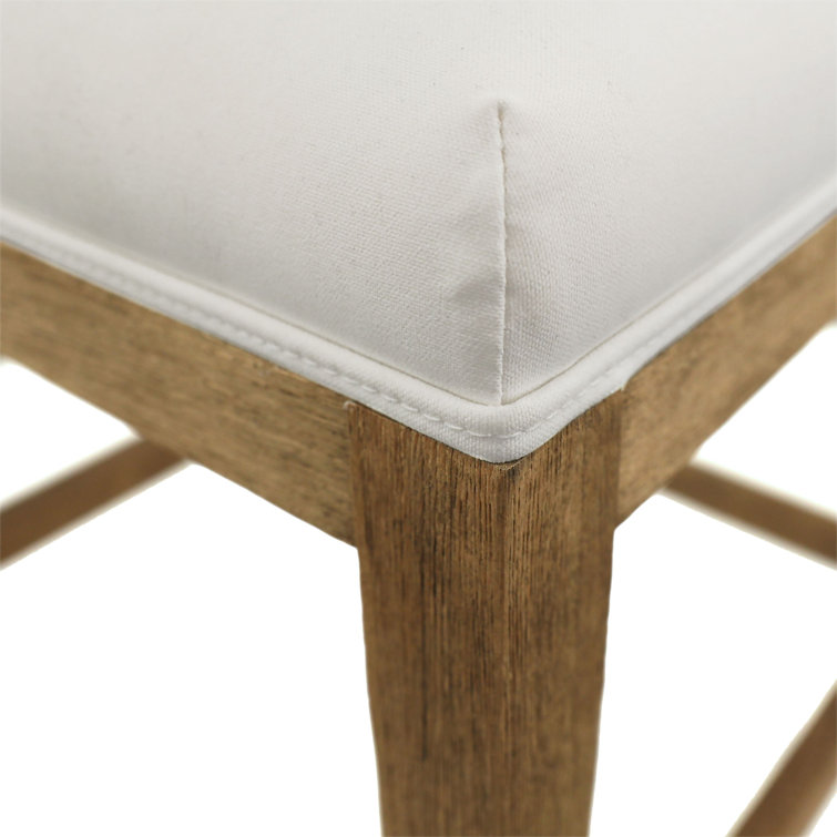 Croft 40" Tall White Upholstered Oak Wood Counter Stool