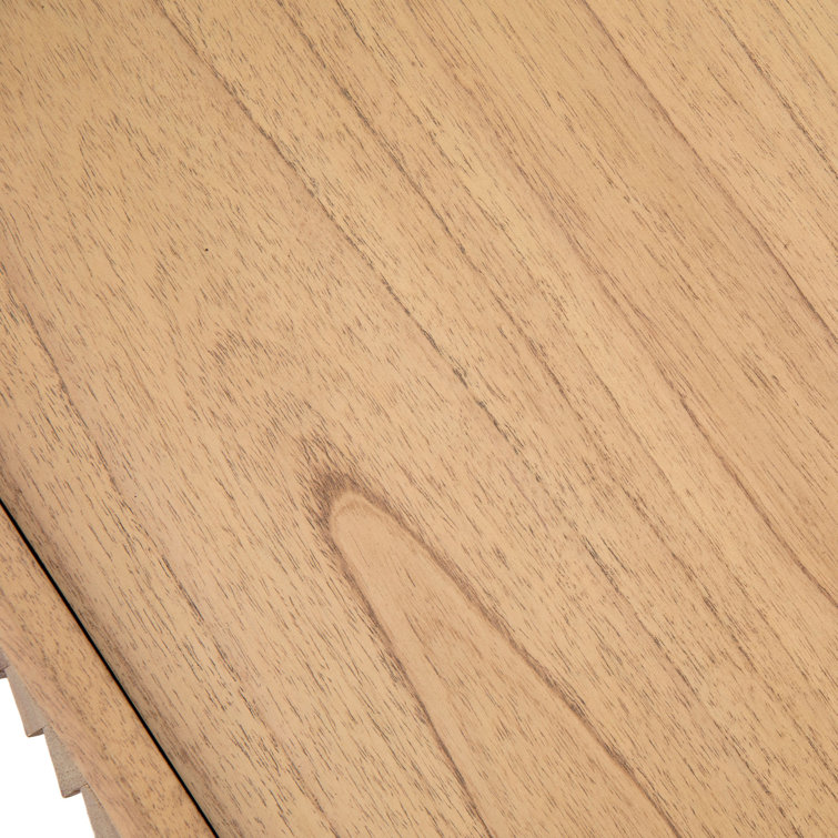 Tala 59" Natural Mindi Wood Sideboard with Black Metal Legs