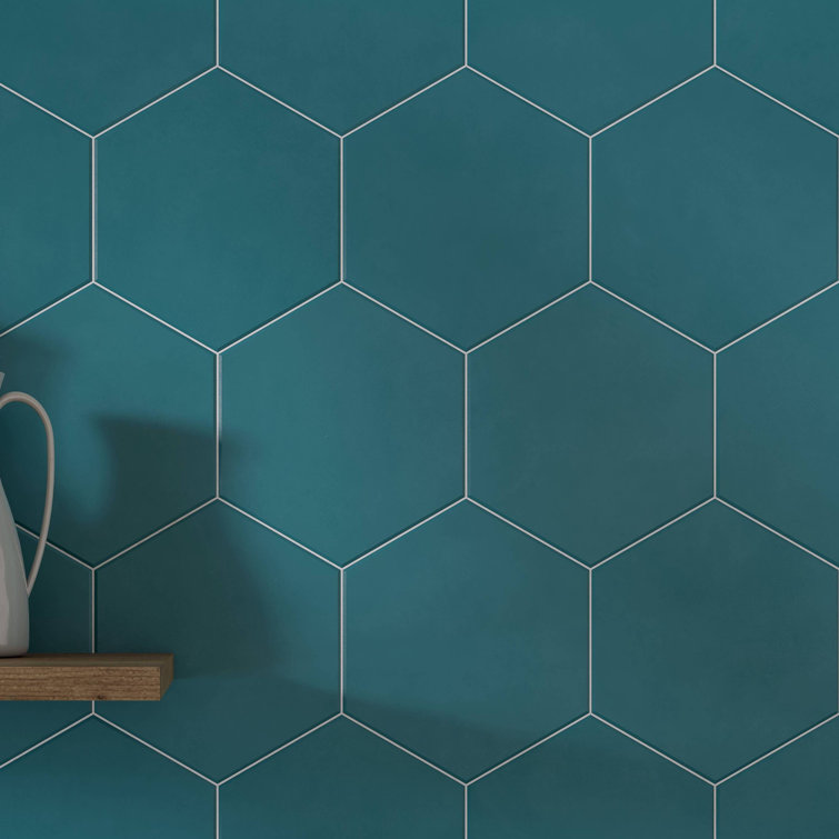 Blue Matte 9x10 Hexagon Porcelain Tile