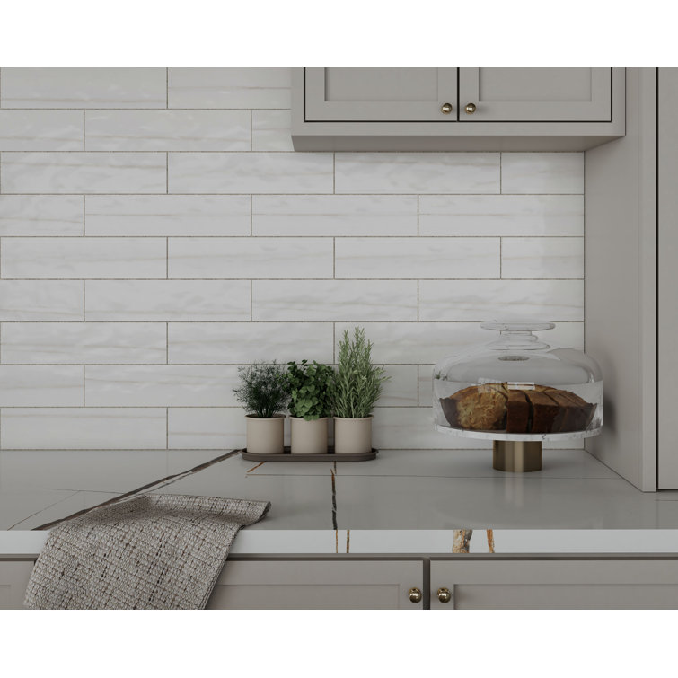 Blanc Glossy Ceramic 3x12 Subway Wall Tile
