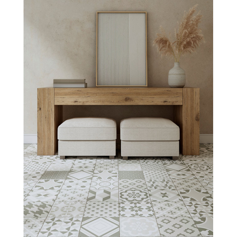 Felix 7x7 Greyscale Matte Porcelain Patterned Tile
