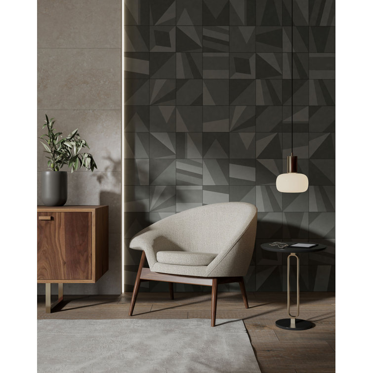 Gray Geometric Matte Porcelain 8x8 Wall Tile