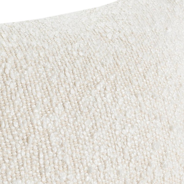 Ivory Rectangular Embroidered Cotton Blend Lumbar Pillow