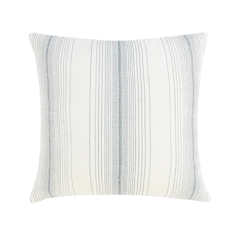 Capri Blue and White Striped Linen Cotton Pillow Cover