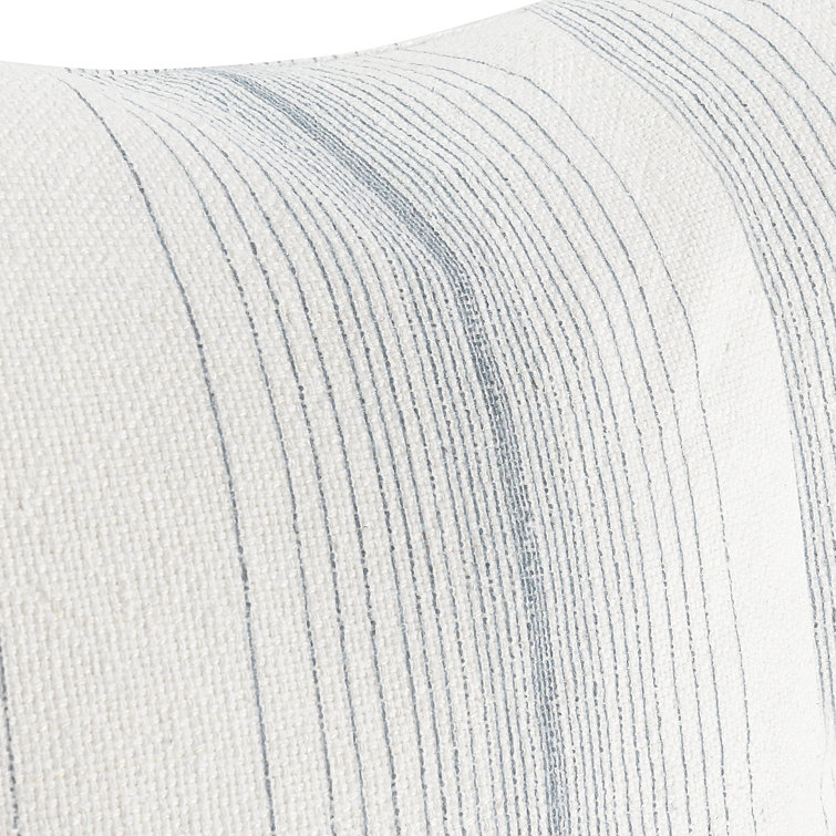 Capri Blue and White Striped Linen Cotton Pillow Cover