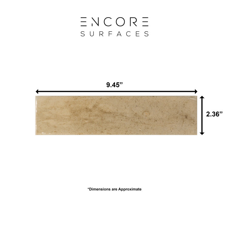 Beige Cream Glossy Porcelain Subway Wall Tile 2.5" x 9.5"