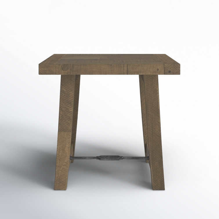 Tuscany Reclaimed Pine and Metal 26" Square End Table - Weathered Taupe