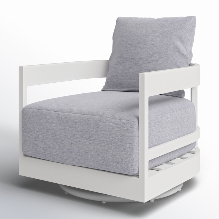 South Beach Gray Swivel Lounge Chair with Sunbrella Cushions